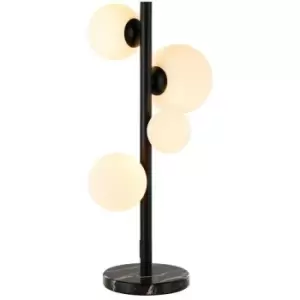 Luminosa Marshall Table Lamp, 4 Light G9, Satin Black, Opal Glass