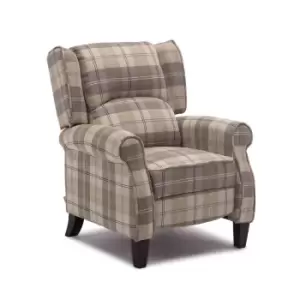 Eaton Tartan Recliner Chair - Beige