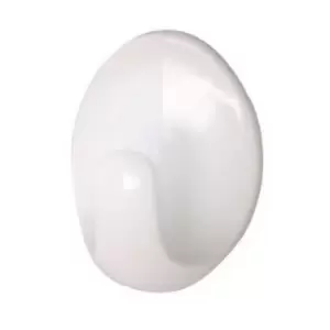 Large Oval Self-adhesive Hook - White - 2 Pack