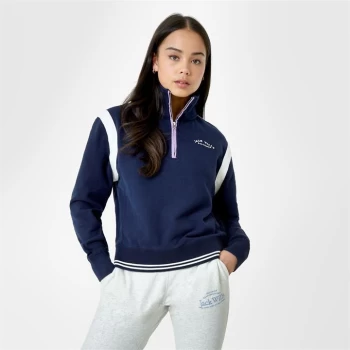 Jack Wills Ronford Half Zip Track Top - Navy