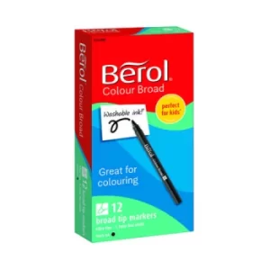 Colour Broad Markers Black (Pack of 12) 2141502