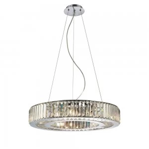 Ceiling Pendant 9 Light Polished Chrome, Crystal