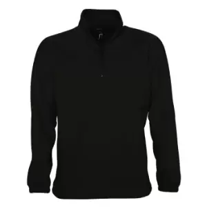 SOLS Ness Unisex Zip Neck Anti-Pill Fleece Top (3XL) (Black)