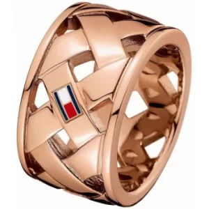 Tommy Hilfiger Jewellery Ladies Rose Gold Plated Ring Size N.5