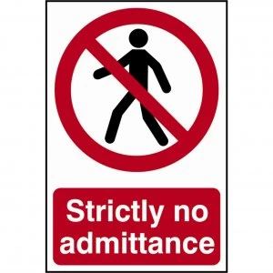 Scan Strictly No Admittance Sign 200mm 300mm Standard