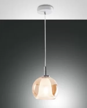 Bretagna Dome Pendant Ceiling Lights Amber Glass, E27