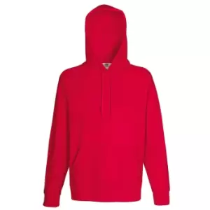 Fruit Of The Loom Mens Lightweight Hooded Sweatshirt / Hoodie (240 GSM) (XL) (Red)