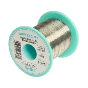 Weller T0051388199 WSW SAC M1 96.5/3/0.5 Solder Wire 0.3mm 100g