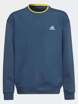 Boys, adidas All Szn Fleece Sweatshirt, Green, Size 11-12 Years