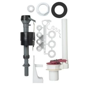 Fluidmaster Black Red White Plastic Fill Valve Flapper Valve with Handle Adaptor Conversion Kit