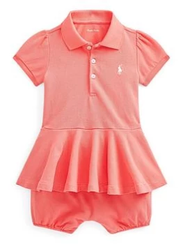 Ralph Lauren Baby Girls Polo Peplum Dress - Red, Size 3 Months