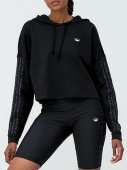 adidas Originals Fakten BB Crop Hoodie - Black, Size 14, Women