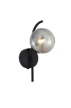 Contemporary Wall Lamp Black Glass