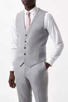 Slim Fit Mid Grey Marl Waistcoat