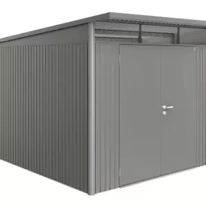 Biohort AvantGarde Double Door Metal Garden Shed 8ft5 x 12ft4 A8 - Metallic Quartz Grey