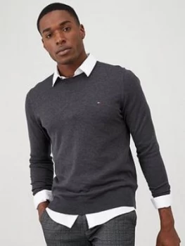 Tommy Hilfiger Core Crew Neck Jumper - Charcoal, Size L, Men