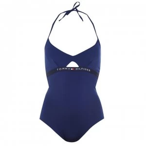 Tommy Bodywear Logo One Piece Swimsuit - Pitch Blue