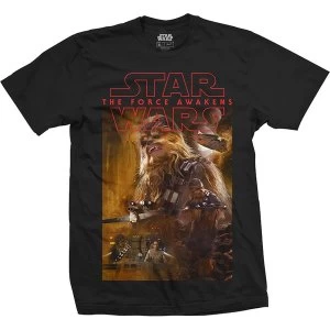 Star Wars - Episode VII Chewbacca Composition Unisex Large T-Shirt - Black