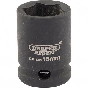 Draper Expert 3/8" Drive Hi-Torq Hexagon Impact Socket Metric 3/8" 15mm