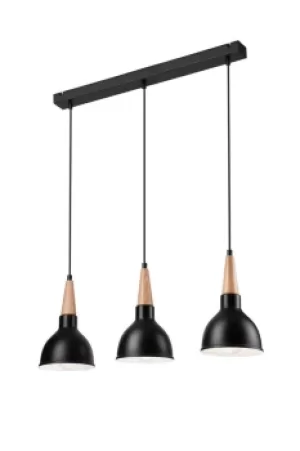 Francesca Bar Pendant Ceiling Light Black, 3x E27