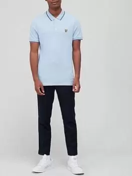 Lyle & Scott Tipped Small Logo Polo Shirt - Blue Size XL, Men