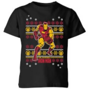 Marvel Iron Man Kids Christmas T-Shirt - Black - 3-4 Years