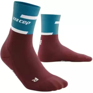 Cep The Run Mens Mid Cut Compression Running Socks - Blue