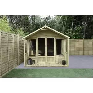 Forest Garden Oakley 8 x 12ft Overlap Apex Summerhouse with Base & Assembly