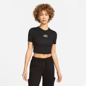 Nike Air Cropped T Shirt Ladies - Black