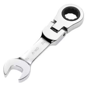 Draper HI-TORQ Metric Stubby Flexible Head Ratchet Combination Spanner, 12mm