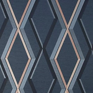 Superfresco Easy Prestige Geometric Wallpaper Navy