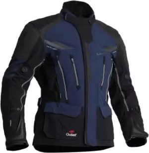 Halvarssons Mora Waterproof Motorcycle Textile Jacket, black-blue, Size 56, black-blue, Size 56