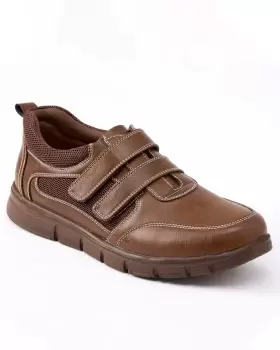 Cotton Traders Mens Lightweight Adjustable Shoes in Brown