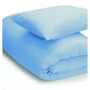 Easy Care Minimum Iron Duvet Cover Super King Sky Blue