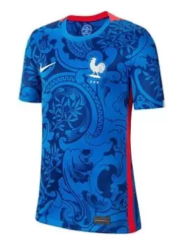 Nike Youth France Home 22/23 S/s Jersey, Navy, Size L