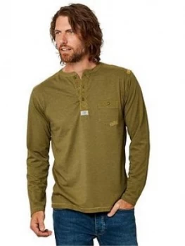 Joe Browns Piston Henley - Olive Size S, Men