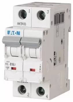 Eaton xPole 16A MCB Mini Circuit Breaker2P Curve B, Breaking Capacity 10 kA