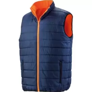 Result Safeguard Mens Reversible Soft Padded Safety Gilet (3XL) (Fluorescent Orange/Navy)