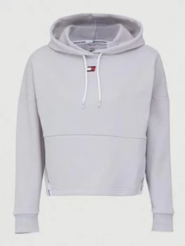 Tommy Hilfiger Cropped Tape Fleece Hoodie - Grey