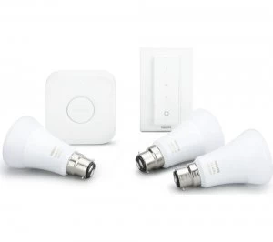 PHILIPS Hue A60 White & Colour Ambience B22 Starter Kit, White