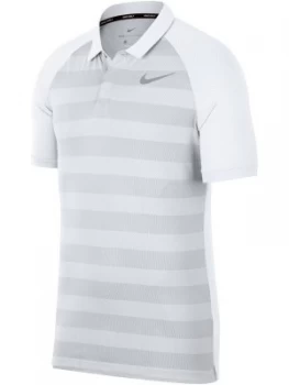 Mens Nike Momentum Stripe Polo White