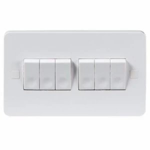 KnightsBridge Pure 9mm 10A White 6G 2 Way 230V Electric Wall Plate Switch