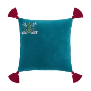 Joules Midnight Beasts Cushion 45cm x 45cm, Teal