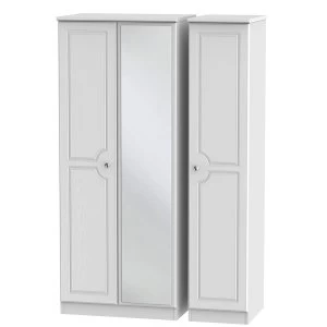 Robert Dyas Montego Ready Assembled 3-Door Mirrored Wardrobe