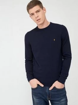 Farah Mullen Knitted Jumper - Navy, Size 2XL, Men