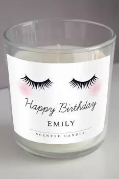 Personalised Eyelashes Scented Jar Candle