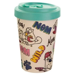 Simons Cat Pawsome Reusable Screw Top Bamboo Composite Travel Mug