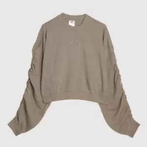 Reebok Ruched Crop Sweatshirt In Grey