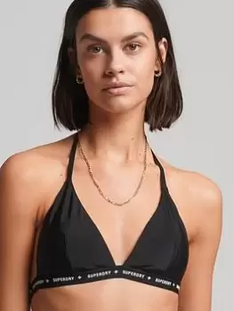 Superdry Code Micro Elastic Bikini Top - Black, Size 14, Women