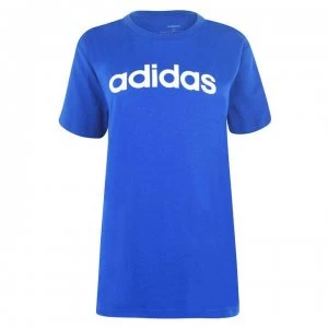 adidas Womens Essentials Linear T-Shirt Loose - Blue